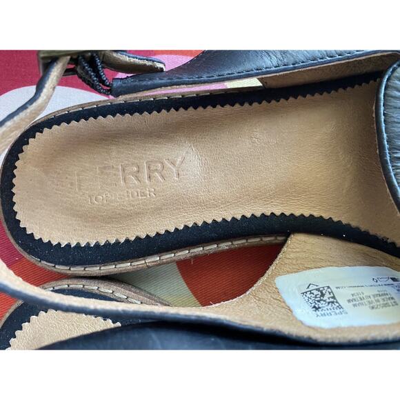 SPERRY Women's Saybrook Leather Slingback Mule Shoes Black 5.5 - Picture 6 of 8